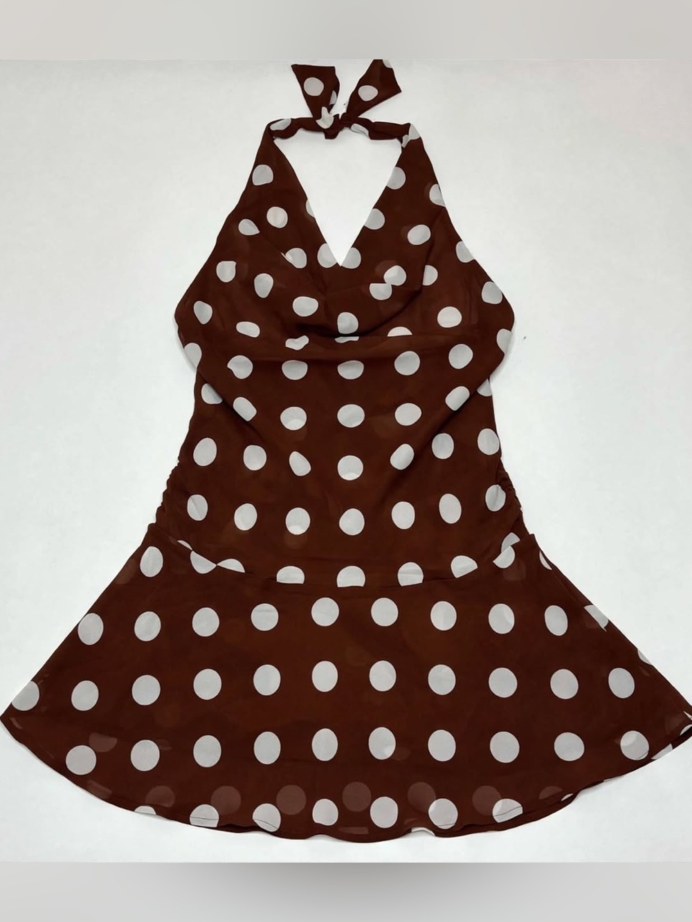 Beverly & Beck Brown Polka Dot Dress L Pretty Woman Size Large